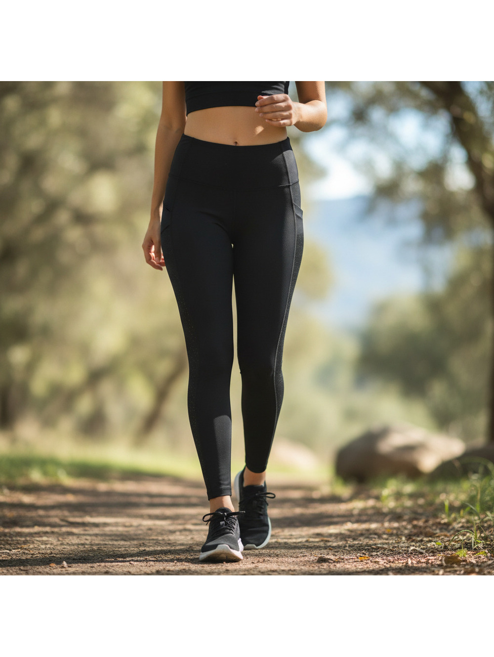 All In Motion Women's Black Activewear Leggings with Glimmer Detail, Size XL